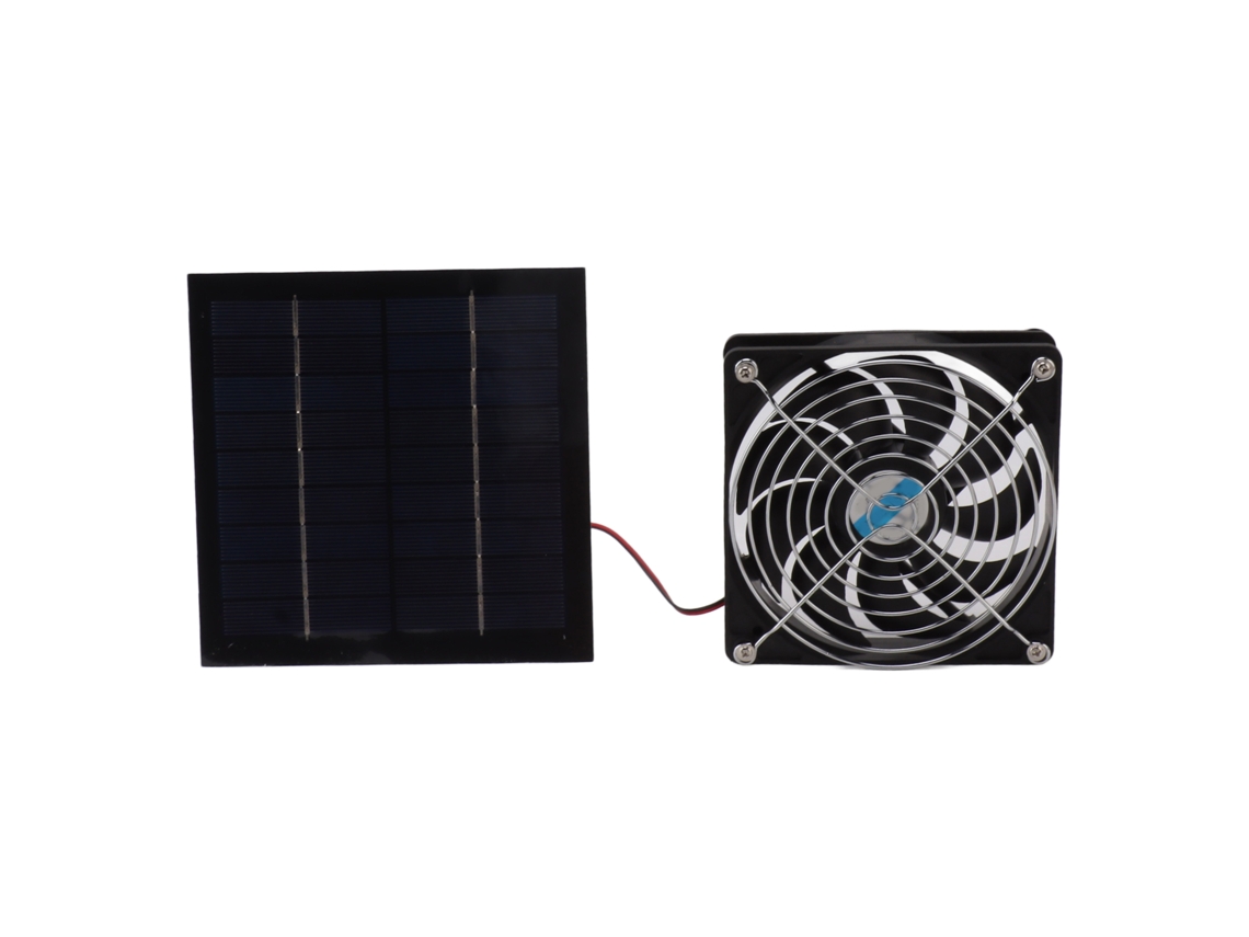 Kit de ventilador extractor solar portátil Primerox de 20 W y 12 cm para estufas de remolque y casetas de mascotas.