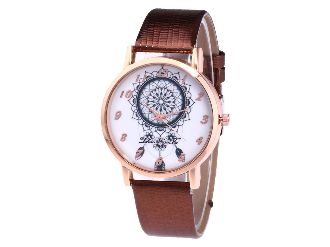 Reloj De Pulsera De Cuero Para Mujer, Estilo Casual Elegante, Cuarzo, Moda Estudiantil, Estilo Café.