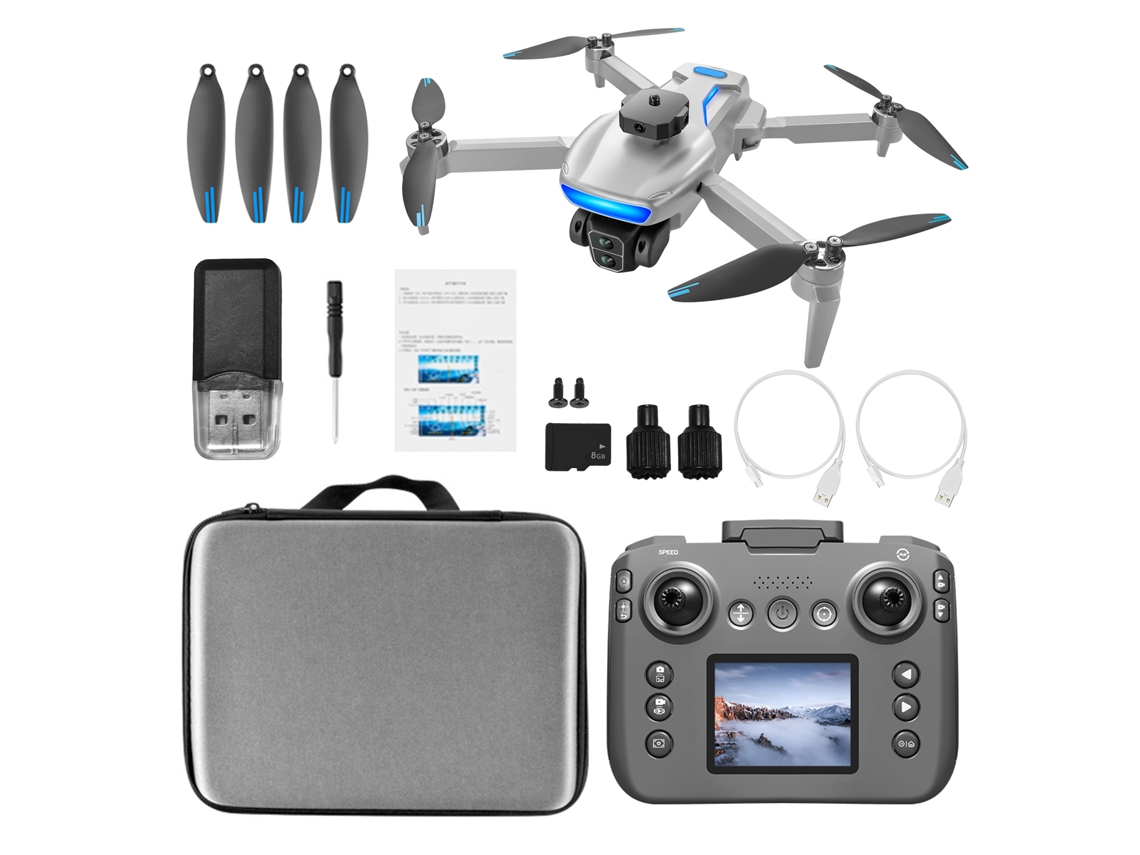 Dron De Control Remoto, Mini Cuadricóptero Plegable Con Cámara Dual 8k, Motor Sin Escobillas, Modo Sin Cabeza Para Adultos, Principiantes Y Niños - Blanco