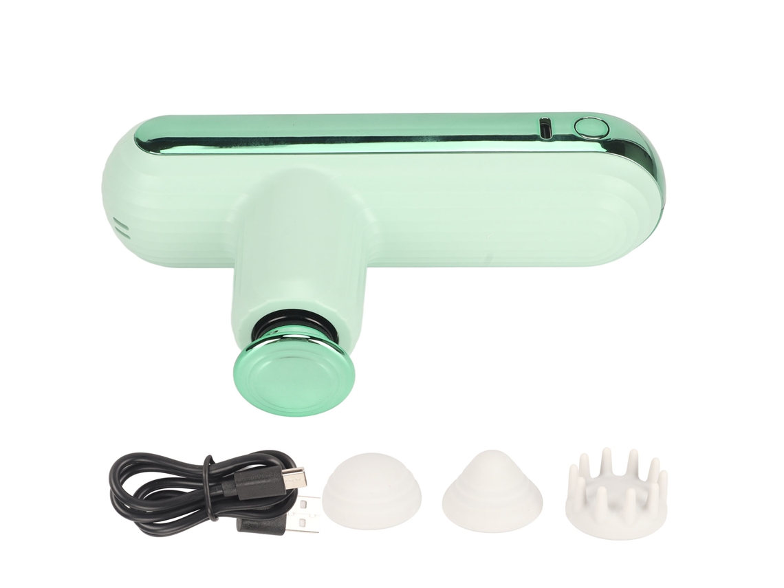 Masajeador Muscular Portátil Recargable De Bajo Ruido Con 4 Velocidades Para Masaje De Tejido Profundo - Verde
