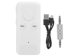 Receptor De Audio Bluetooth (reducción De Ruido De Graves, Compatible Con Tarjeta Tf) Adaptador Bluetooth Para Coche Blanco