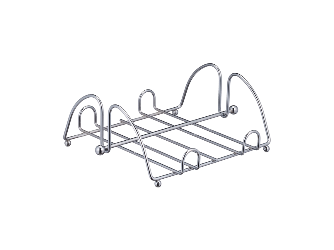 Relaxdays Servilletero De Mesa Con Peso, Portaservilletas, Dispensador Servilletas 33 X 33 Cm, Metal, 1 Ud., Plateado