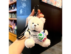 Llavero Oso Peluche Real Madrid Fútbol, Mosquetón Negro Balón Colorido, Accesorio Coleccionable Hincha Suave Anti-deshilachado Calidad