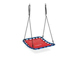 Relaxdays Columpio Nido, Niños Y Adultos, Capacidad Hasta 100 Kg, Altura Regulable, 76 X 103 Cm, Balancín Jardín, Rojo