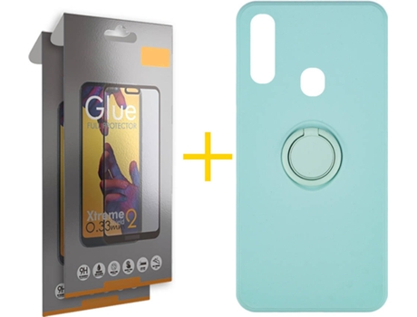 Carcasa + 2 Protectores de Pantalla para Samsung Galaxy A20e SKYHE Verde Agua