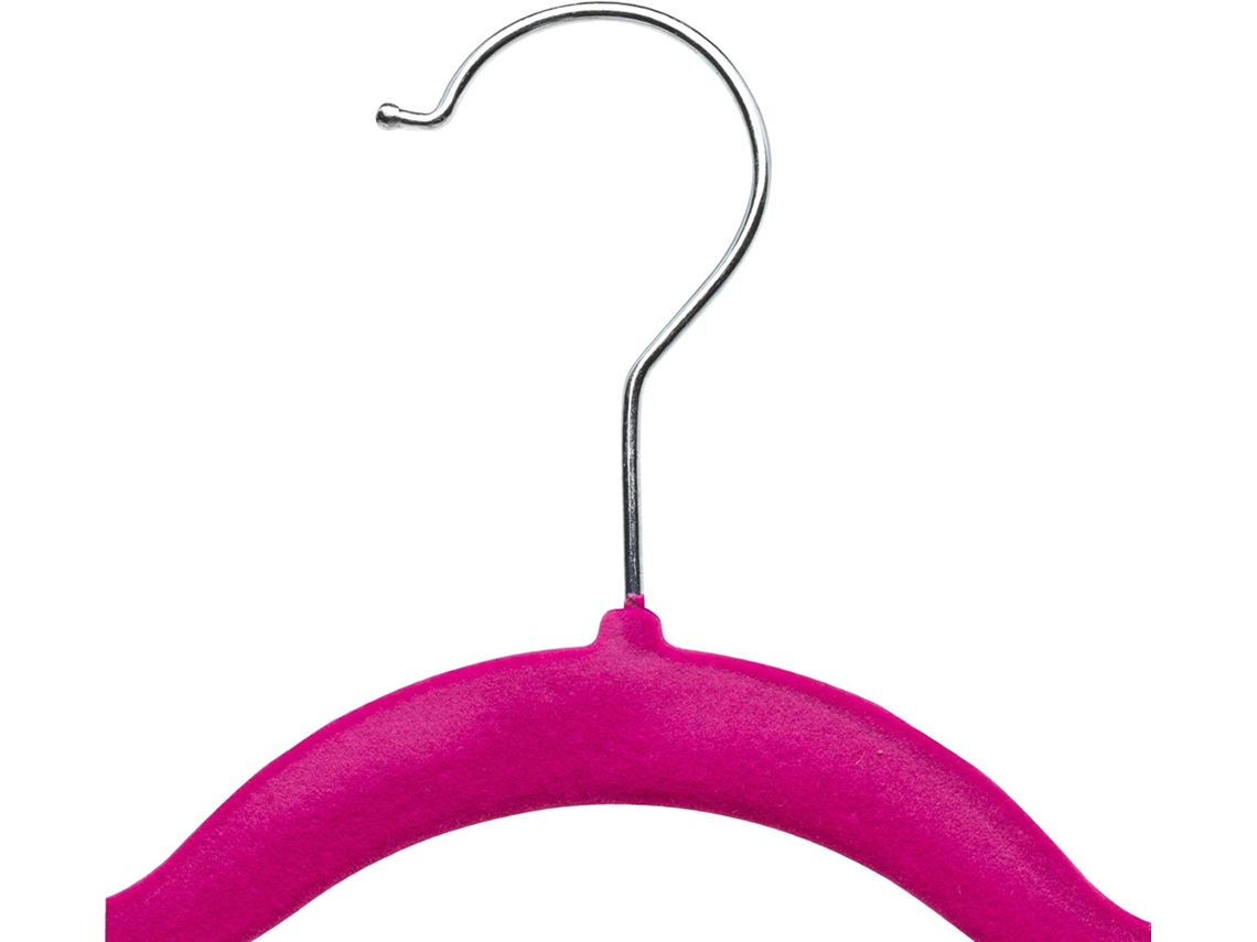 Percha Terciopelo Rosa, Pack de 80 Perchas para Ropa con Superficie Antideslizante y Gancho Cromado Giratorio 360º TODO HOGAR