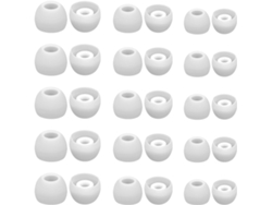 30 Puntas Oído Silicona, Blanco, Confortable, 3 Tamaños