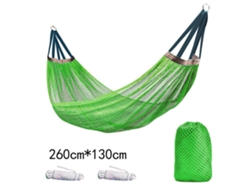 Hamaca de exterior Siurn, tejido de malla de nailon transpirable (260 x 130 cm), verde claro