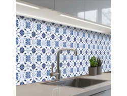 Salpicaderos De Cocina Patrón - Azulejos - Azul 500x80 Cm
