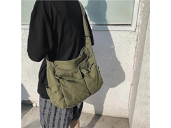 Bolso grande de lona con múltiples compartimentos, bolso informal para mujer y hombre, bolso de hombro, marrón Lalamoli