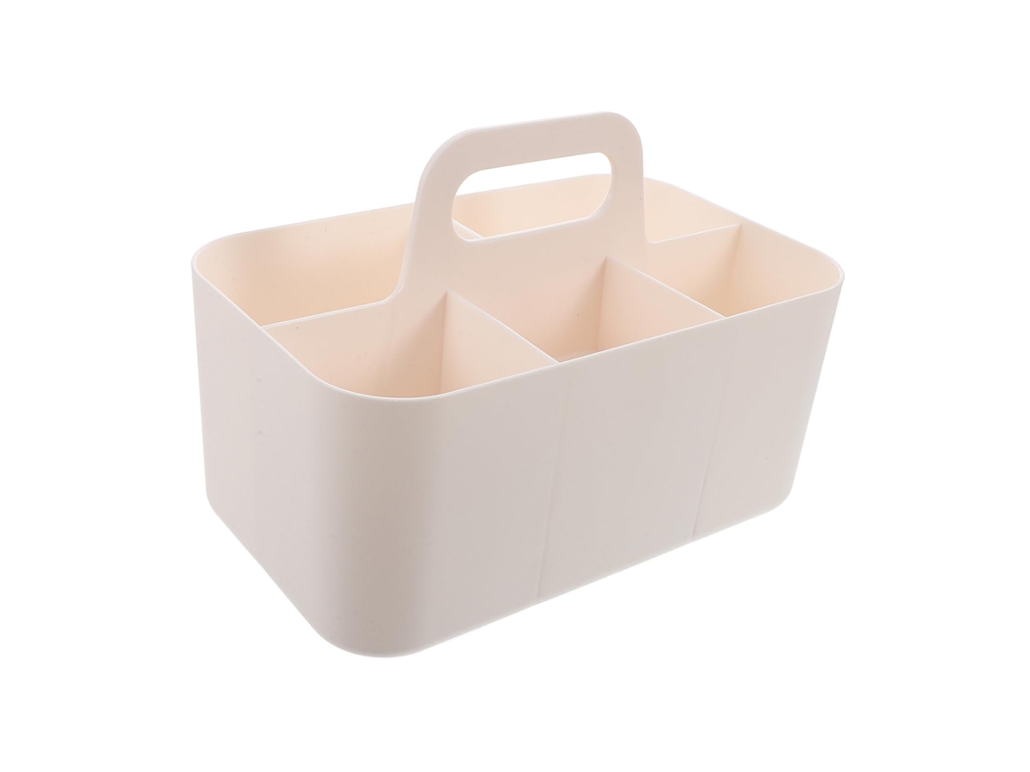 Caja Plástica Con Asa Y Compartimentos (1 Ud.). Multiusos, Para Útiles, Cosméticos Y Oficina.