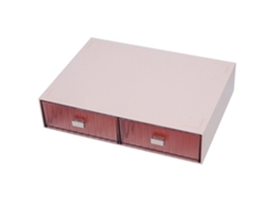 Organizador De Cajones De Escritorio De Plástico Para Armar, Impermeable Y A Prueba De Polvo, 2 Cajones, Rayas Rosas.