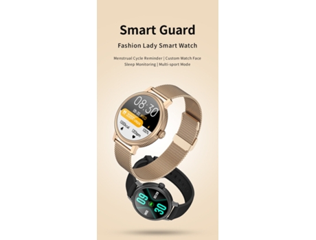 Reloj inteligente multifuncional, pantalla HD de 1,19 pulgadas, pulsador de mensajes, dorado VEANXIN