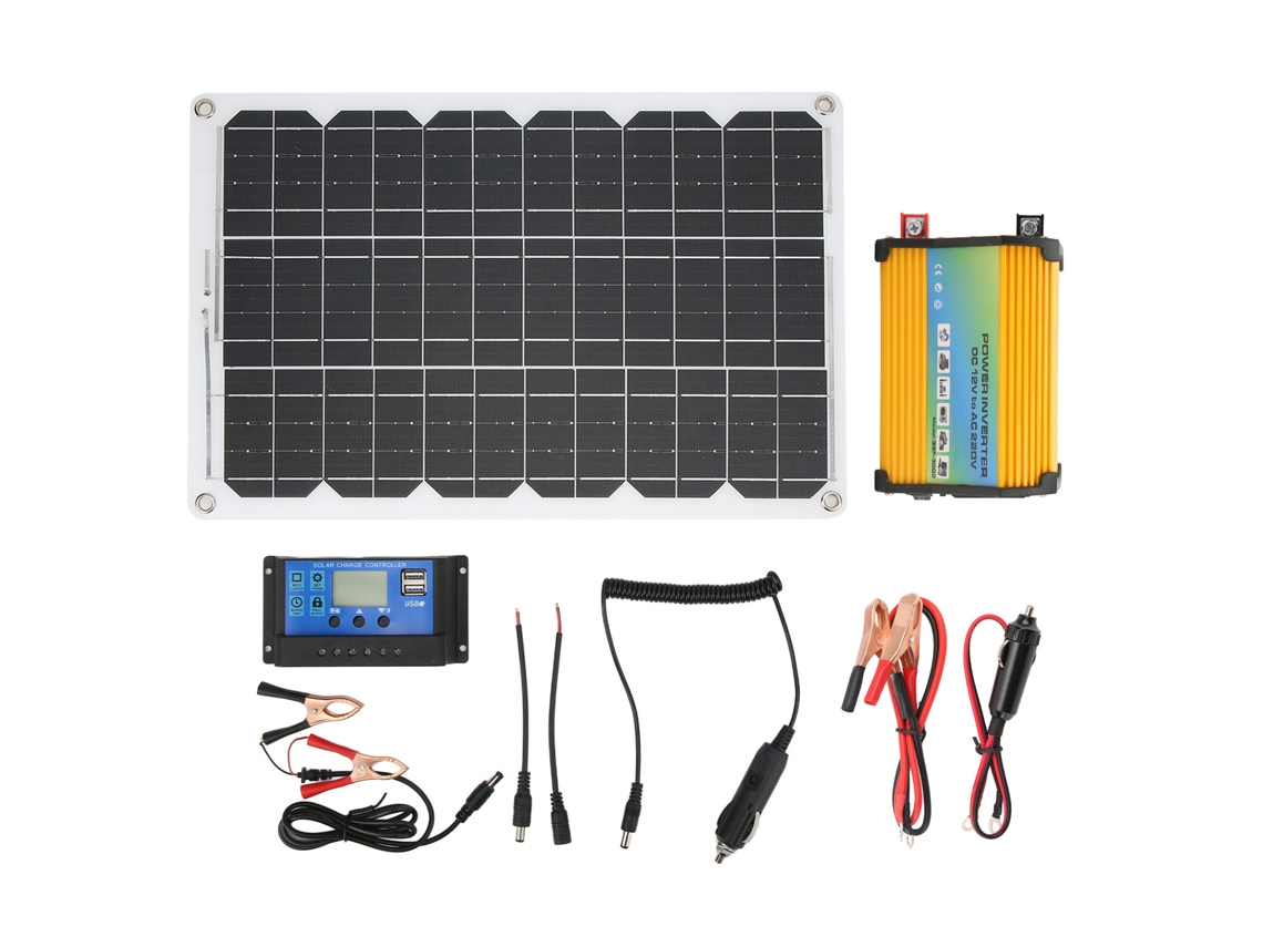 Sistema Solar Portátil 300w Inversor 18v Panel Solar 18w Controlador 12v 24v 30a