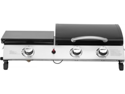 Plancha de gas con tapa Rasio 7,5 Kw 3 quemadores Negro Habitat Et Jardin