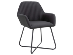 Juego de sillas de comedor de 6 piezas, tela negra, EXCLUSIVA DE LA CASA
