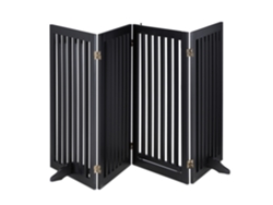 Relaxdays Barrera Seguridad Perros, Valla Protectora, Puerta, 92x206cm, Plegable, Cerca Protección Mascotas, Negro