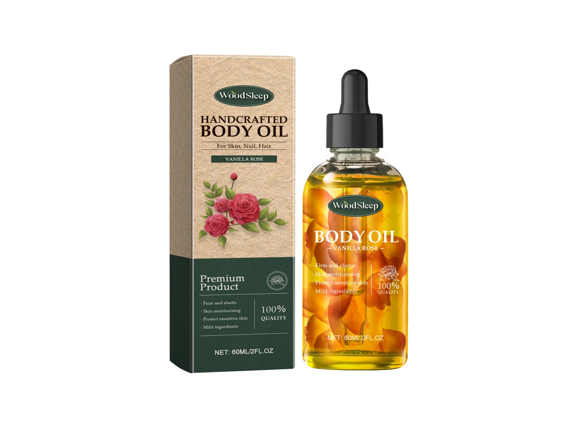 Aceite corporal artesanal de rosa y vainilla