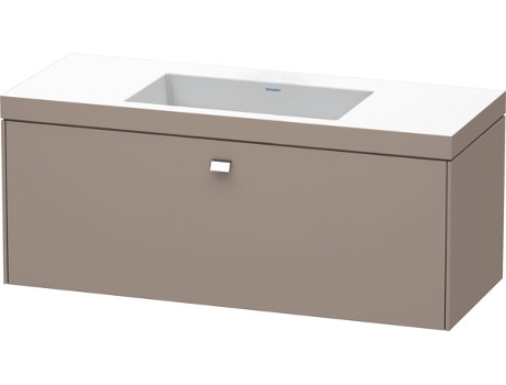 Lavamanos DURAVIT Brioso c-bonded con base mural 120,0x48,0 cm 1 cajón sin rebosadero con banco para grifos sin agujero para grifos