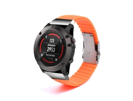 Correa Silicona Stripe Adaptable Garmin Tactix 7 Pro Ballistics Edition Naranja