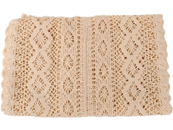 Mantel Decorativo De Ganchillo Con Encaje Calado Y Borlas, Adorno De Mesa Beige