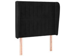 Maison Exclusive - Cabecero Con Orejas De Terciopelo Negro 83x23x118/128 Cm