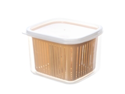 Recipiente Multifuncional Para Cebollas Con Drenaje, Color Amarillo Claro. Contenedor Para Conservar Frutas Y Verduras, Pp.