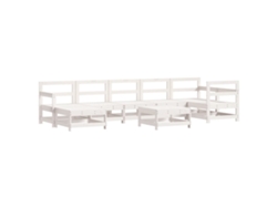 Maison Exclusive - Juego De Muebles De Jardín 8 Piezas Madera Maciza Pino Blanco