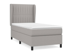 Maison Exclusive - Cama Box Spring Con Colchón Tela Gris Claro 90x200 Cm