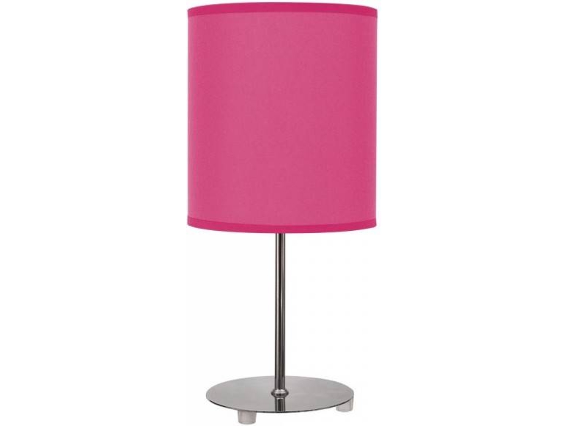 Lámpara de Mesa FABRILAMP Nicole (Rosa - E27 - Máx. 60W - Metal - Tela)