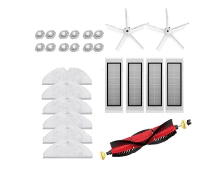 Kit de cepillos laterales con cepillo de rodillo para aspiradora Xiaomi Roborock S6 S5 Max S60, núcleos de agua, paños de fregona, cepillos lateral...