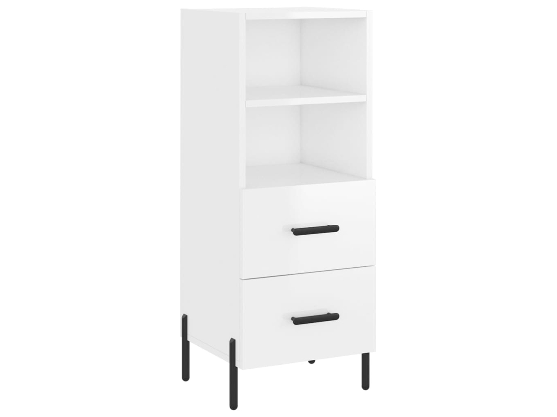 Maison Exclusive - Aparador De Madera Contrachapada Blanco Brillante 34,5x34x90 Cm