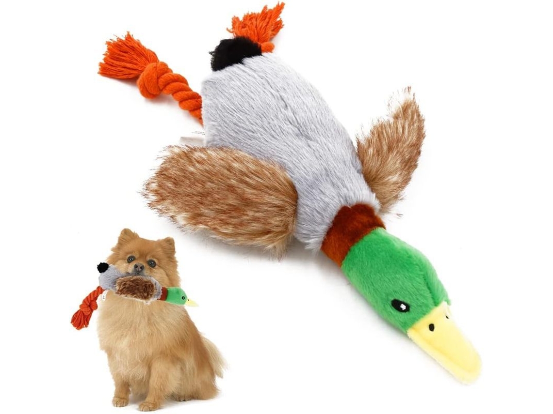 2026-juguete De Pato De Peluche Para Perros Con Chirrido Y Papel Crujiente Sin Relleno Juguete Interactivo Para Perros Pequeños Y Medianos