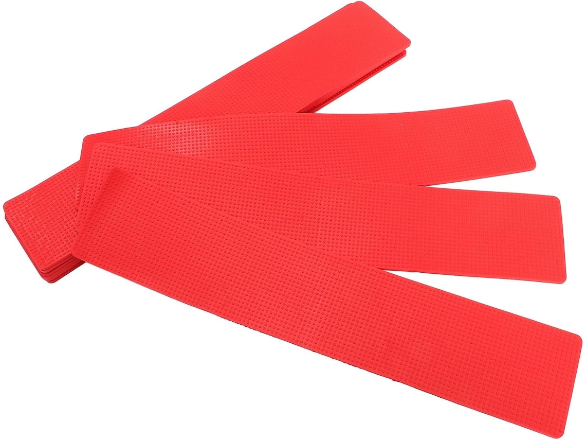 Juego de 10 marcadores de puntuación planos de PVC rojo para tenis.