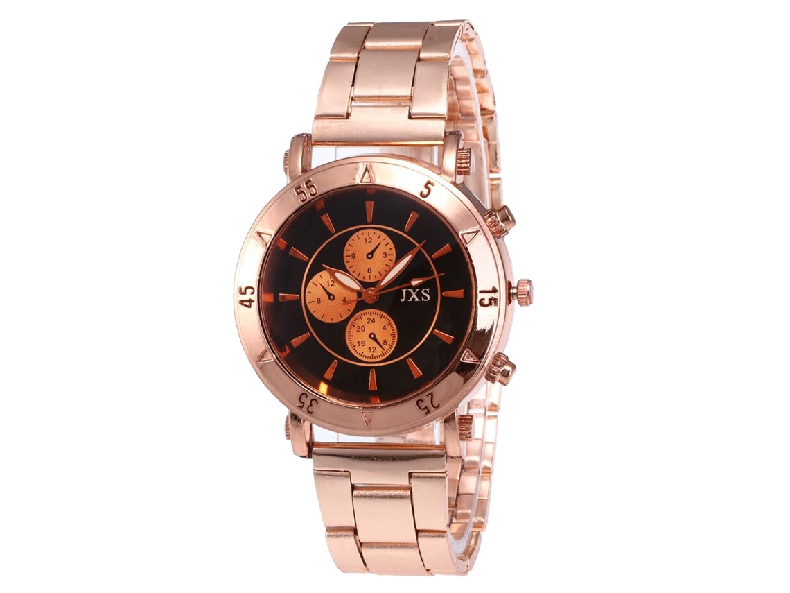 Reloj De Pulsera De Negocios Para Mujer En Oro Rosa Con Movimiento De Cuarzo Moderno J43-2