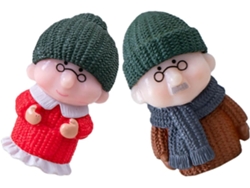Adornos Tartas Parejas Mayores Imanes Plástico Acabado Sólido Decoración Invierno Padre Día