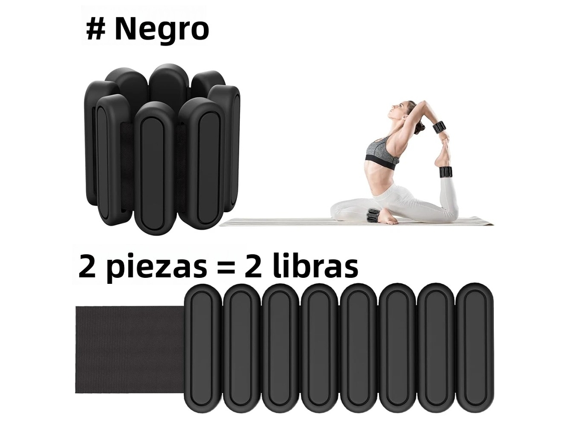 1 par de correas de peso ajustables para tobillos y muñecas (0,45 kg cada una) Mdug (negro)