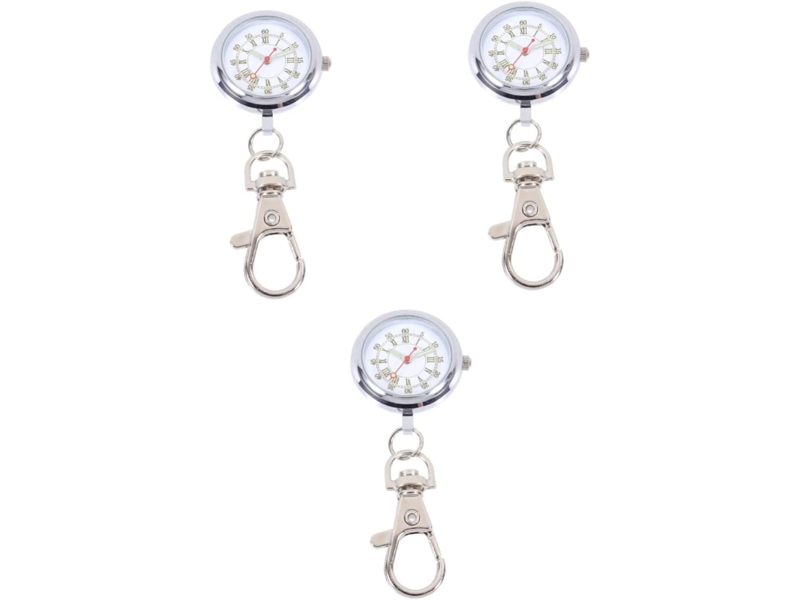 Conjunto Regalo 2 Piezas Esfera Reloj Enfermera Solapa Anillo Lactancia Llavero Grande Clásico Colgante
