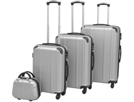Conjunto de Maletas VIDAXL rígido Gris (76x48x28 cm/66 x 41 x 24 cm/55 x 36 x 22 cm/21 x 29 x 14 cm)