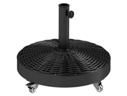 Base reforzada con ruedas para sombrilla, 25 kg, mástil de Ø52x42 cm, 32-48 mm, color negro.