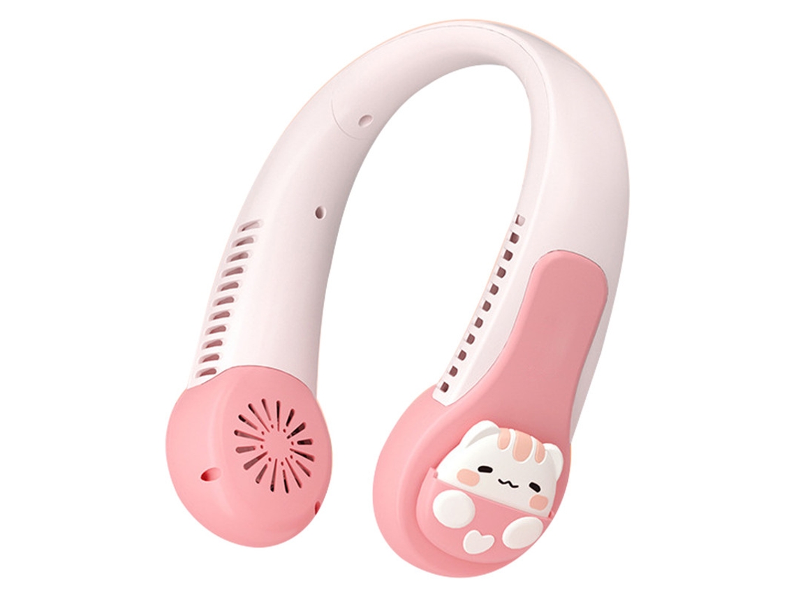 Ventilador portátil, 3 velocidades para ajustar la potencia del viento, batería de larga duración, energía eólica superpotente, rosa Yizhood