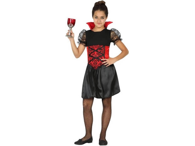 Disfraz de Niña DISFRAZZES Vampiresa Con Encaje (Talla: 5 a 6 años)