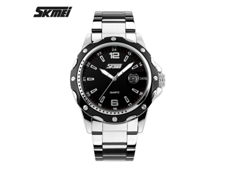 Reloj para Hombre, Relojes con Movimiento de Cuarzo a Prueba de Agua, Reloj de Pulsera analógico para Hombre, Tira de Acero, Superficie Negra LUUCOZK