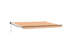 Toldo eléctrico retráctil Vidaxl, amarillo, naranja y blanco, 4 x 2 m