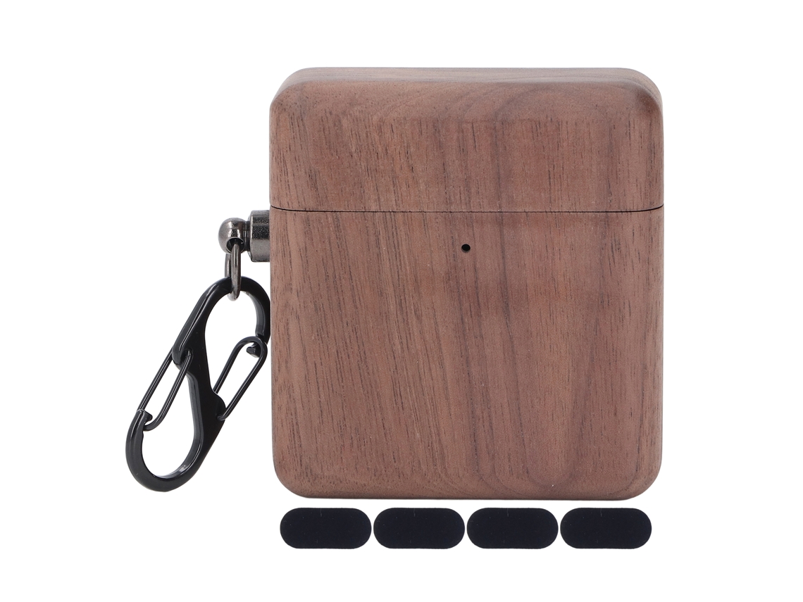 Estuche Protector De Madera Para Auriculares Bluetooth Con Forro De Microfibra, Resistente A Caídas.