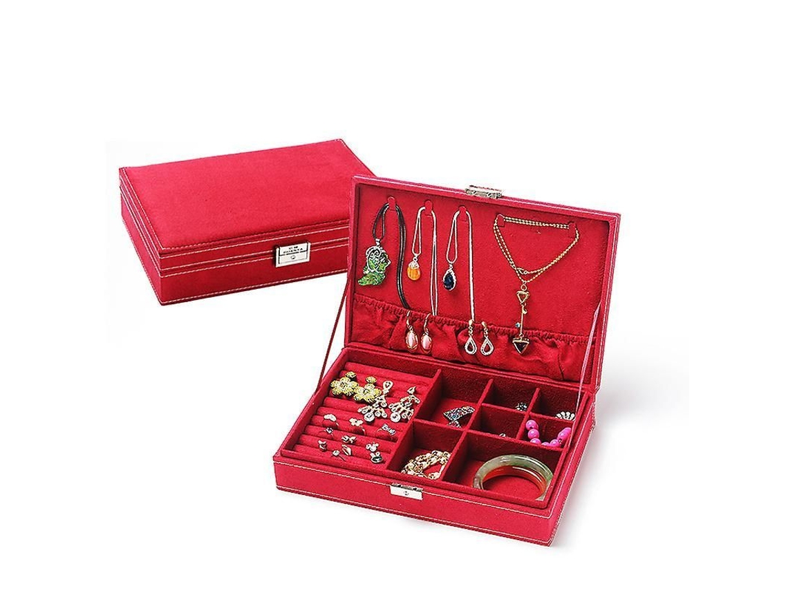 2026-caja De Almacenamiento De Joyería De Terciopelo Con Gran Capacidad Para Aretes Anillos Pulseras Collares