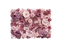 Arte floral de pared, seda, diseño personalizable, rosa violeta, 60 x 40 cm, OEM