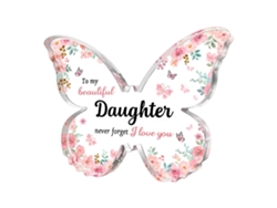 Regalo sentimental para hija de mamá y papá, placa significativa para hija con mensaje de amor grabado, placa acrílica decorativa versátil para