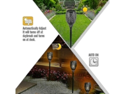 Lámparas De Fuego Solar Impermeables Para Jardín Decoración Exterior Paquete De 4