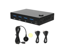 Switch Kvm 2 Portas Hdmi Com Áudio E Vídeo, Adaptador Hub Para Mouse E Teclado, 4k 30hz, Plug And Play
